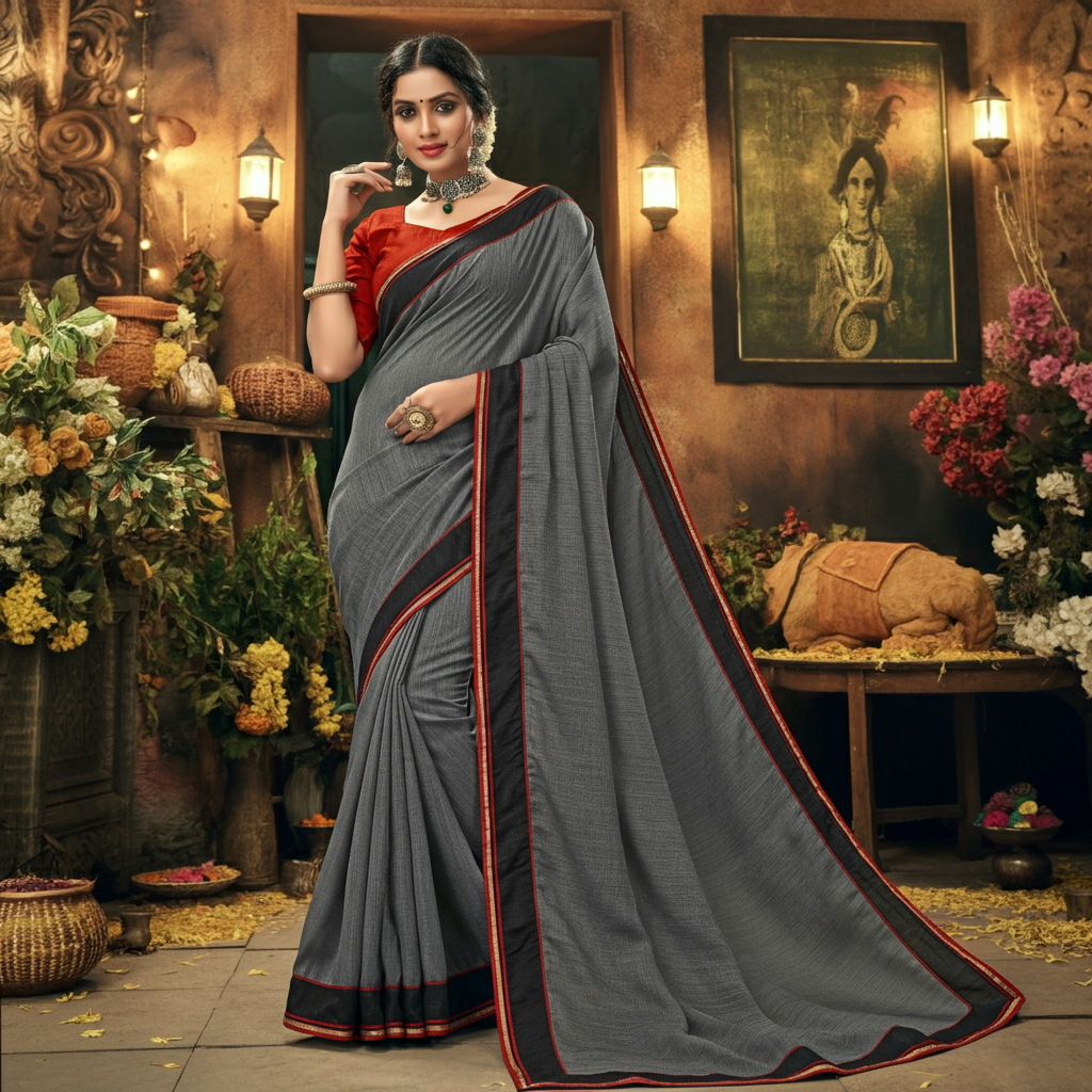 Grey Saree