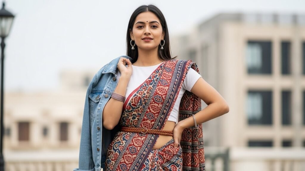 Office Elegance: 5 Ways to Style a Bagru Cotton Saree for a Professional Look